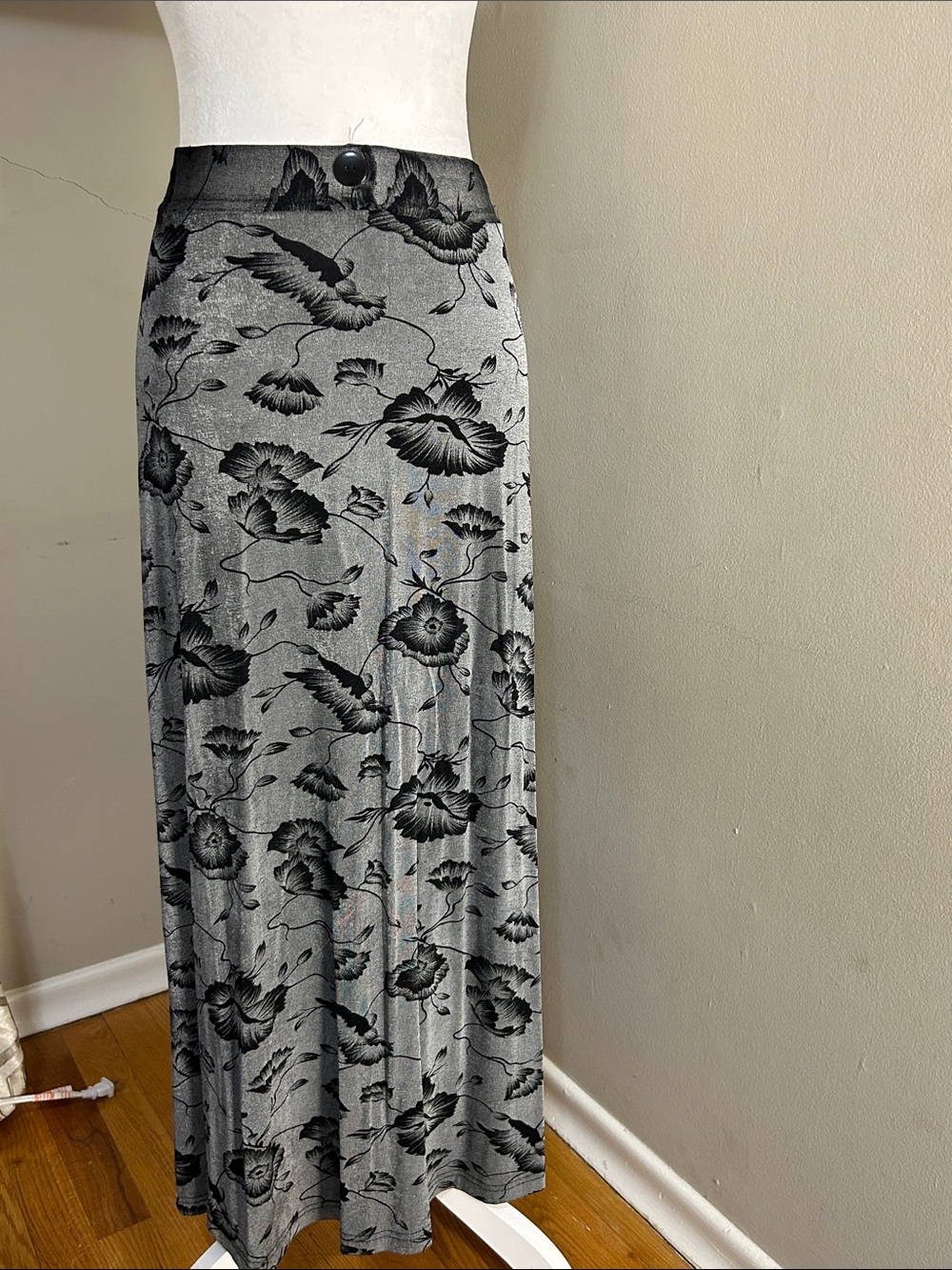 Frazier Laurence Print Maxi Skirt - Floral print Gray and Black